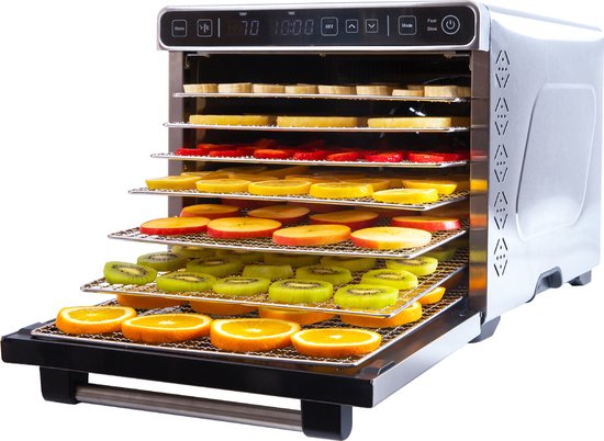 Vita5 PRO 7 Voedseldroger – Droogoven - RVS – 24-Uurs Timer – Led-bedieningspaneel – Dehydrator – 7 Laags