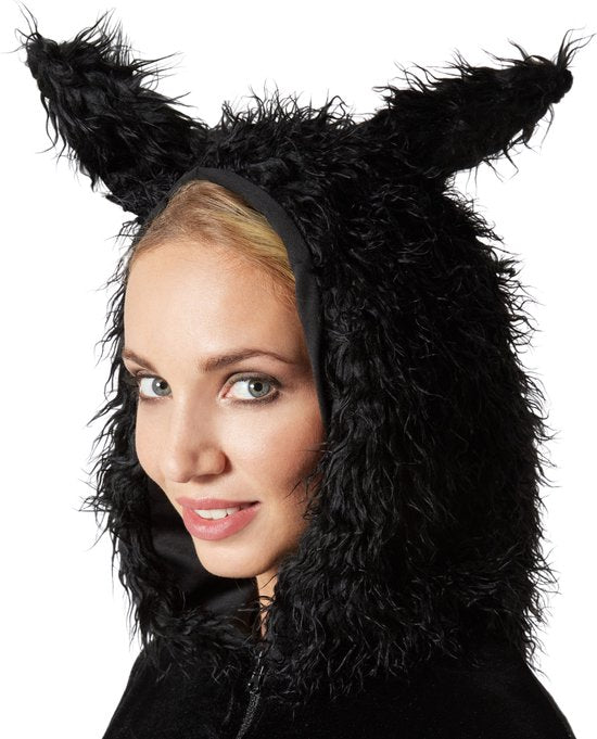 dressforfun - Vrouwenkostuum zwarte vleermuis - L - Verkleedkleding carnaval - Halloween - Verkleden - Feestkleding - Carnavalskleding - Feest - Partykleding