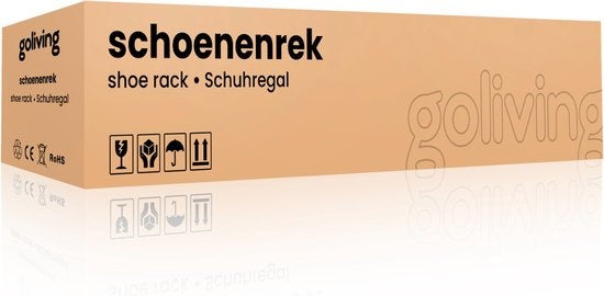 Goliving Schoenenrek – Schoenenbank – Halbank – Industrieel – 30 x 80 x 45 cm – Metaal – Bruin Hout