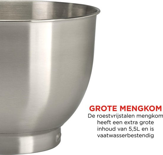 Keukenmachine - Bourgini Kitchen Chef Plus 5.5L - Keukenmixer - KeukenRobot Zwart