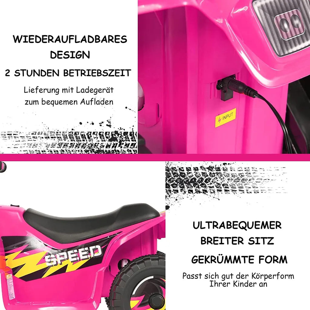 Coast Stroller Mini Electroquad 6V - Elektrische Kinderquad Roze - 75 x 50 x 45 cm - 2,8-4,6 km/u