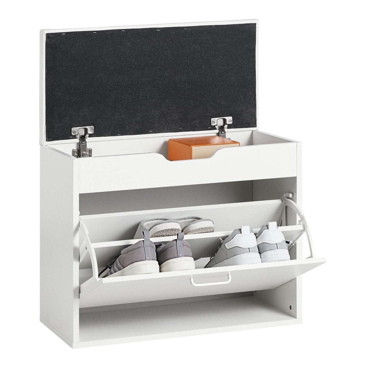 SoBuy Schoenenkast met Zitvlak en Opberglade - 60 x 30 50 cm - Wit