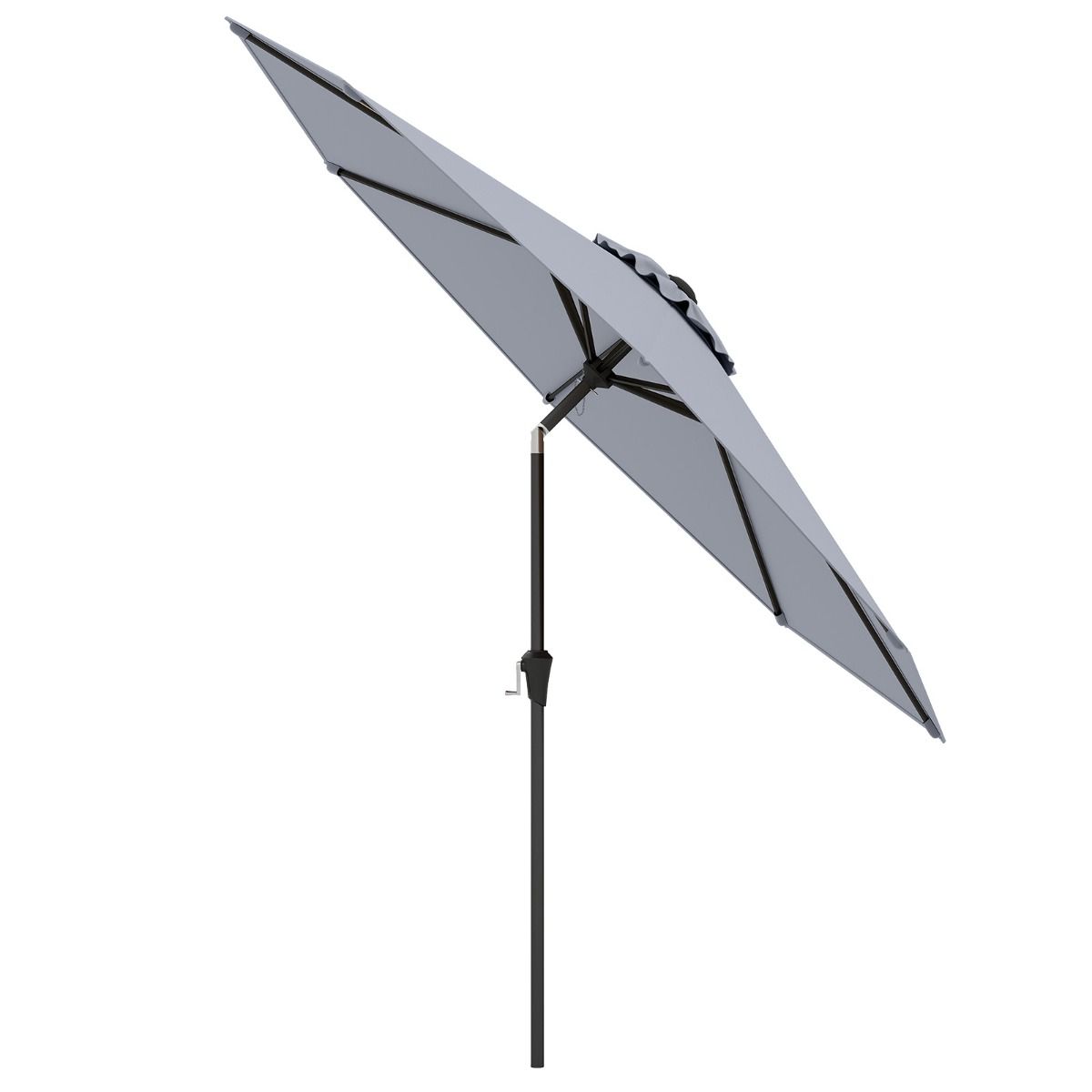 Coast Terrasparasol 270 cm Grijs – Kantelbaar Marktscherm met Zwengel en Geventileerd Dak