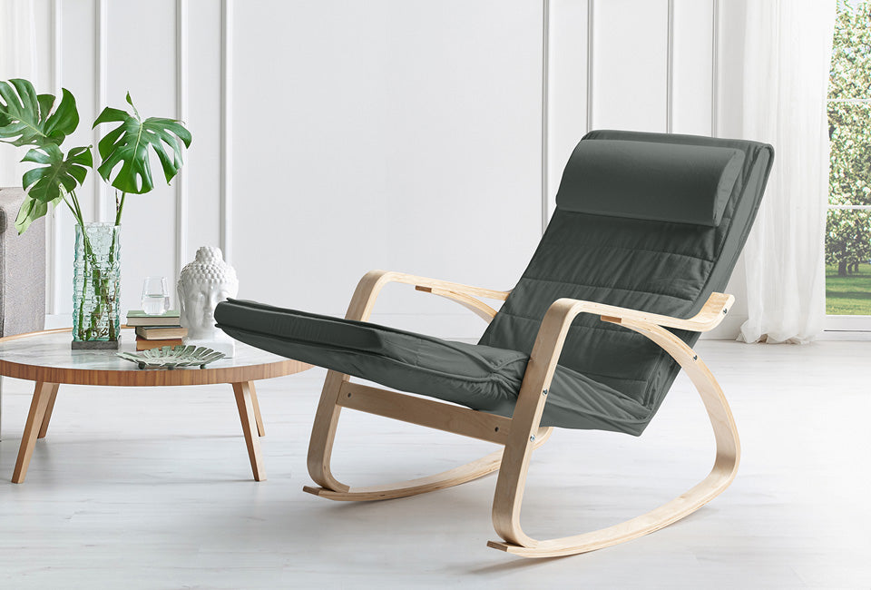 Home & Comfort Schommelstoel - donkergrijs - 65 X 60 X 90 cm