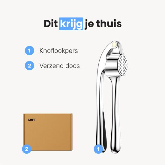 Knoflookpers - Lookpers - Gemberpers - Knoflookrasp - RVS - Zilver - Luft