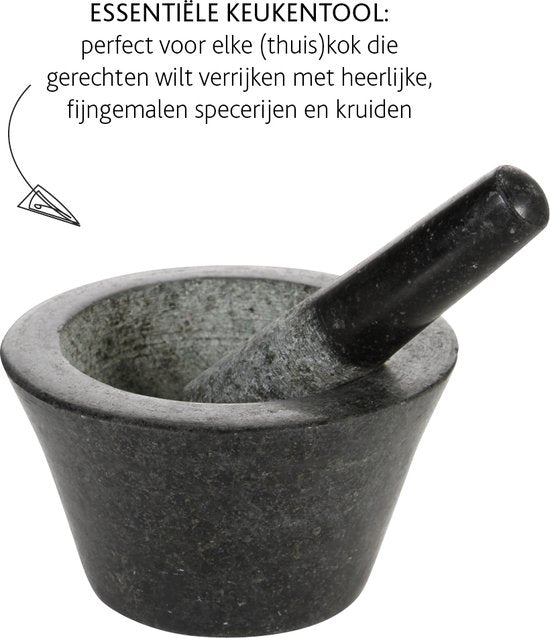 Boska Vijzel Herbs - Graniet - Met stamper - Zwart - Ø 17,5 cm