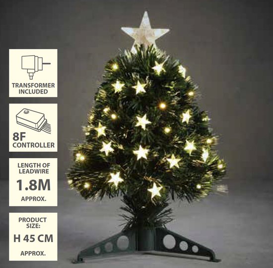 Luca Lighting Mercury Kunstkerstboom met Fibre Optic Verlichting - H45 x Ø25 cm - Groen