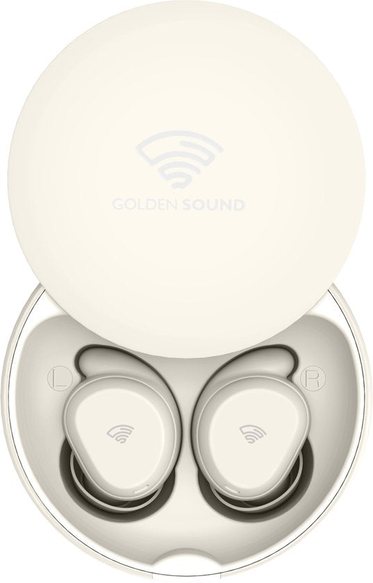 Golden Sound Oordopjes slapen - Draadloze oordopjes - Oortjes draadloos - Sleep Plugs - Active Noise Cancelling 24dB - Slaap oordopjes - Geschikt voor elke laptop en smartphone - Wit