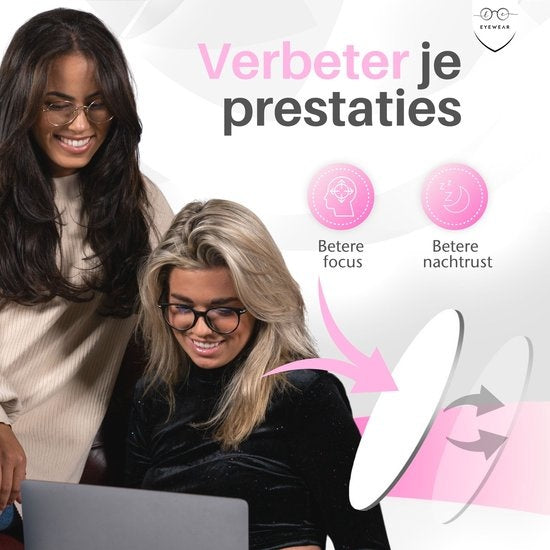 LC Eyewear Computerbril - Blauw Licht Bril - Blue Light Glasses - Beeldschermbril - Unisex - Transparant Roze