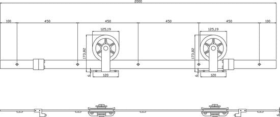 Intersteel Schuifdeursysteem Wheel Top mat zwart
