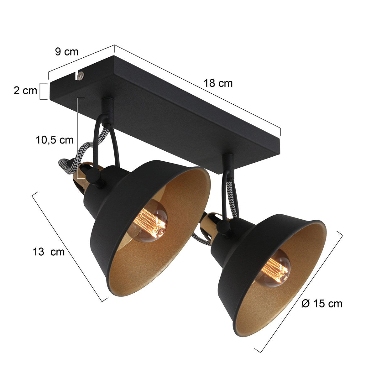 Wandlamp Nove 2 Lichts Draaibaar & Kantelbaar Wit Kunststof Metaal Mexlite