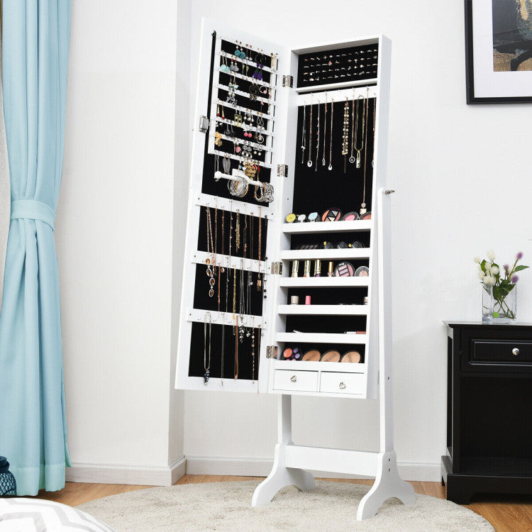 Coast sieradenkastje met volle body spiegel sieraden staan ??41 x 36,5 x 146 cm wit