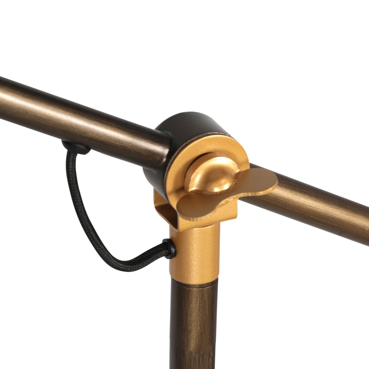 Bronzen vloerlamp Nove 1322BR met goudkleurige details E27 - Draaibaar en kantelbaar - Industrieel design - Mexlite - 190 cm snoer