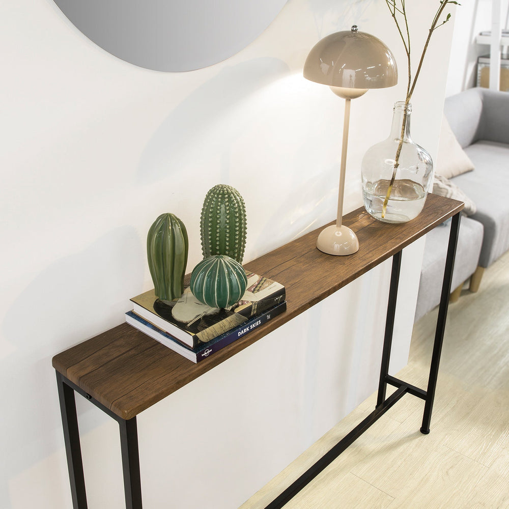 SoBuy FSB19-XL-N Vintage Console Tafel 120x20x80cm - Naturel/Zwart