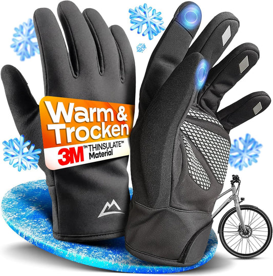 Nextcover® Winter fietshandschoenen heren & dames met ThermoShield 2.0 I Unisex winter fietshandschoenen in maten S-XXL I Warme & waterdichte thermo fietshandschoenen winter waterproof