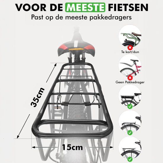 Travelhawk Fietstas - Fietstas Dubbel - Waterdicht Materiaal - 34L - Zwart – 600D Polyester - Fietstassen elektrische fietsen