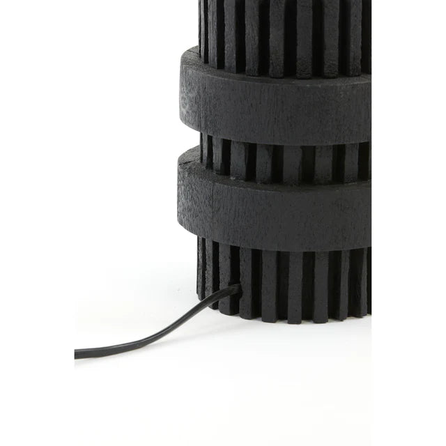 Light & Living Lampvoet Sakura – 15 x 15 x 30 cm – Robuuste Houten Tafellampvoet – Mat Zwart – Voor E27 Lichtbron – Basic Design Basis Voor Jouw Tafellamp