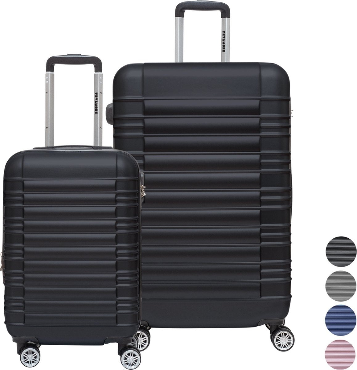 TRVLMORE Kofferset - 2 Delig - 38L Handbagage + 110L Ruimbagage - Zwart