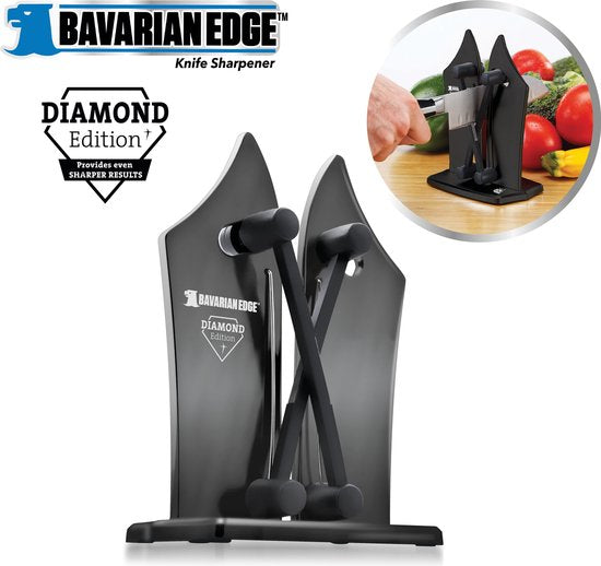 Bavarian Edge Diamond Edition - messenslijper - messenslijper deluxe - pro editie met ingebouwde diamantdeeltjes - maakt alle messen weer scherp