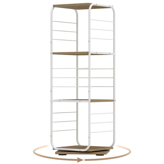 Coast Draaibare Boekenkast - 4-laags - Metalen frame - naturel en wit