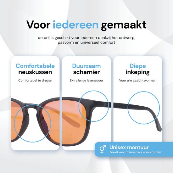 LC Eyewear Computerbril - Blauw Licht Bril Zonder Sterkte - Blue Light Glasses - Beeldschermbril - Unisex Bril Zonder Sterkte - Rond/Oranje