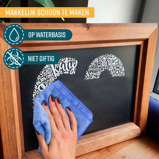 NAPI 4 Krijtstiften Wit - Afwasbaar - Raamstiften 3 & 6mm - Krijtstift Markers voor Krijtbord & Raam - Whiteboard Stiften - Whiteboardmarkers – Glasstiften - Krijtmarker - Porselein - Glas - Incl. 20 Stickers