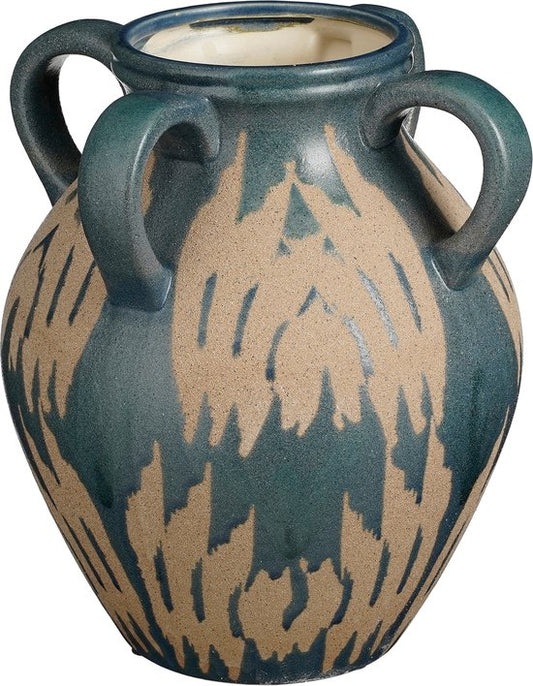 Mica Decorations Caldo Vaas - L25 x B24 x H30 cm - Keramiek - Donkerblauw