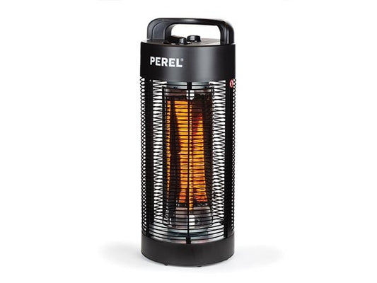Perel – PHT1200 Mobiele Terrasverwarmer – 1200W – Carbon – 2 Warmteniveaus – Oscillerend – IP34 – Zwart