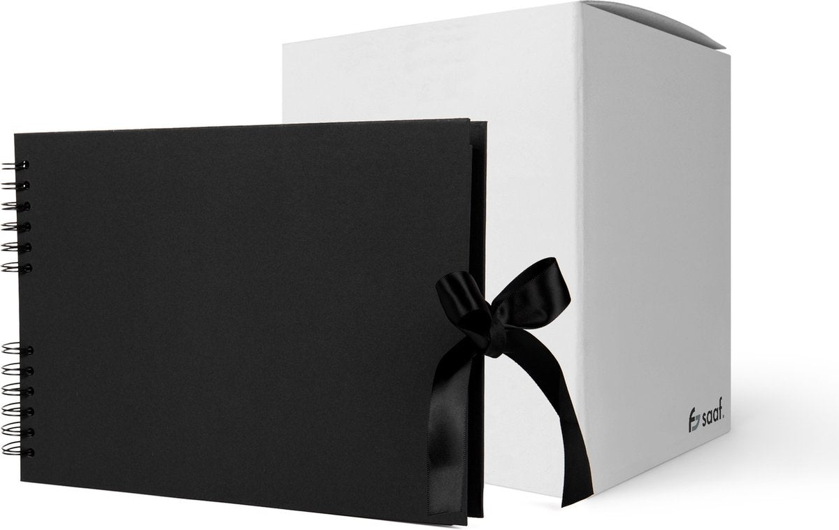 Saaf Scrapbook set - Incl. accessoires - Scrapbooking Plakboek - Fotoboek / Gastenboek - Zwart