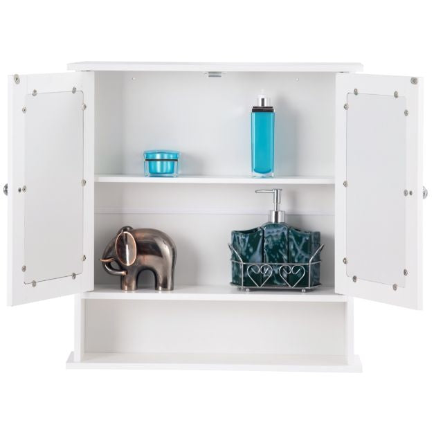 Coast Badkamerkast met spiegel & legplank - 58,5 x 56,5 x 13,5 cm - Wit