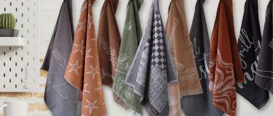 DoubleDry Luxe Keukenhanddoeken Set - 6 Stuks - 50x50 cm - 100% Katoen - Hoge Absorptie & Duurzaam - Dandelion, Groen