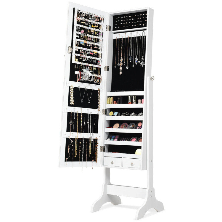 Coast sieradenkastje met volle body spiegel sieraden staan ??41 x 36,5 x 146 cm wit