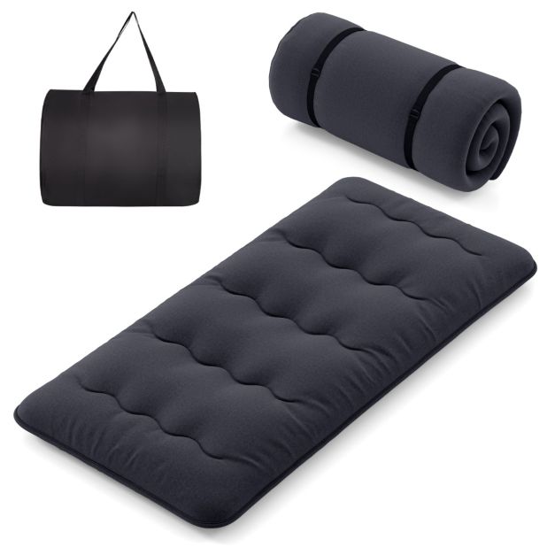 Coast Draagbare Futon Matras 200x90x10 cm – Zwart – Opvouwbaar met Wasbare Hoes en Draagtas