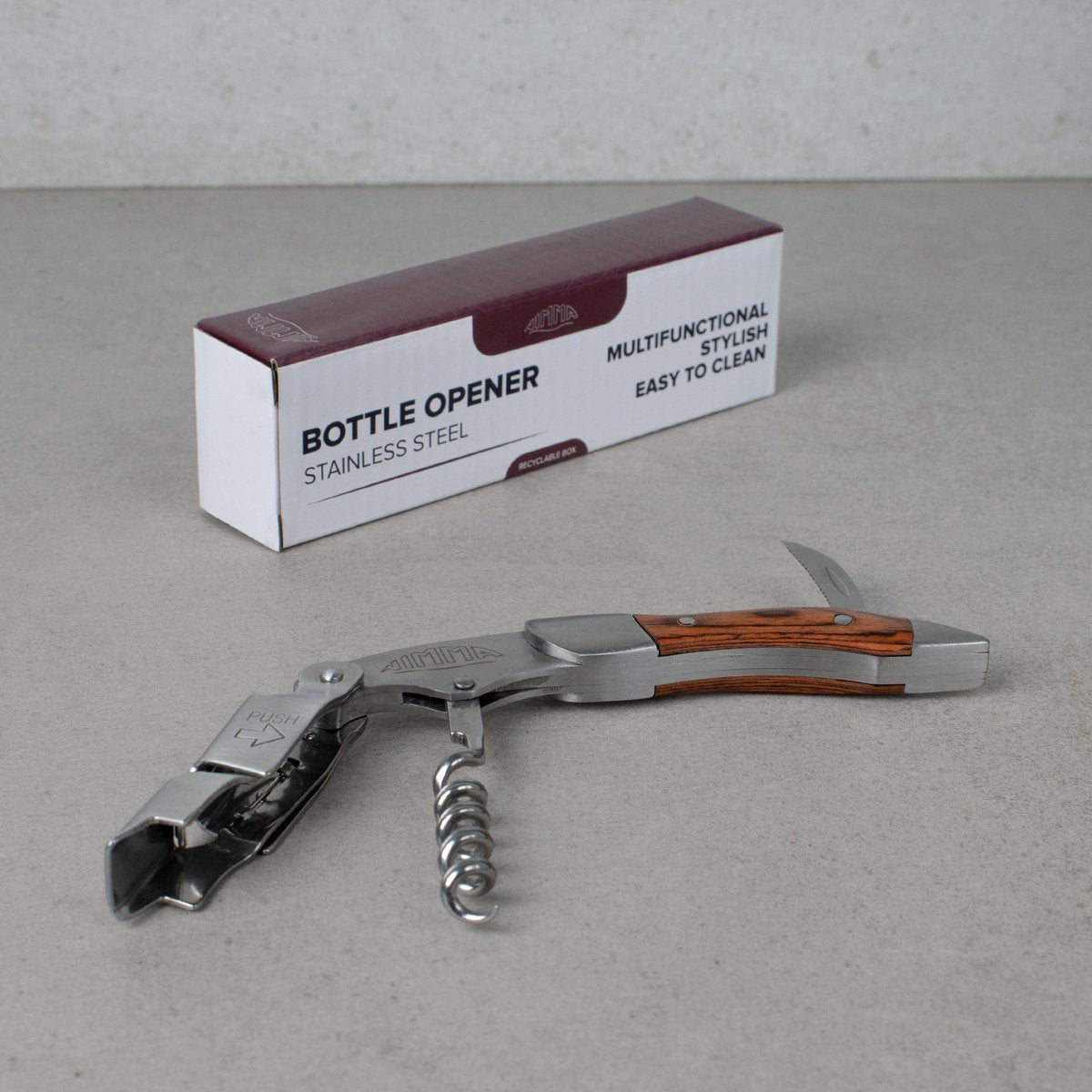 Nimma® Kurkentrekker - Multifunctioneel - Wijnopener - Kelnersmes - Wijn / Bier Accessoires - Opener - RVS
