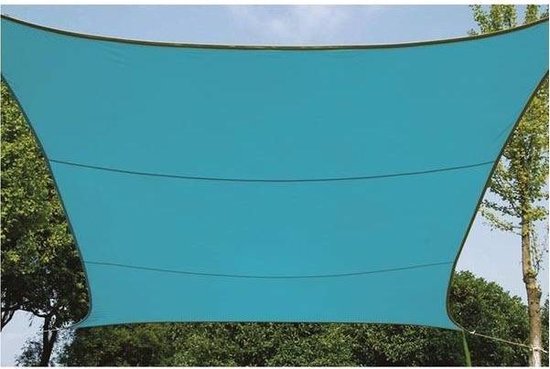 Perel Schaduwdoek, waterafstotend, 5 x 5 m, 160 g/m², polyester, vierkant, hemelsblauw