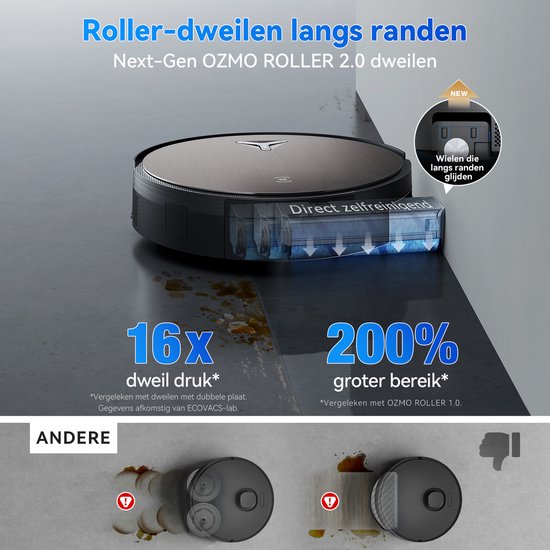 ECOVACS DEEBOT X11 PRO OMNI Robotstofzuiger – 19.500 Pa – PowerBoost snelladen–OZMO roller dweil –ZeroTangle 3.0 anti-haarwikkel –AI vlekdetectie 2.0 – OMNI 2.0 station Zelfreinigend – TruePass 4WD klim– voor harde vloeren en tapijt-Zwart