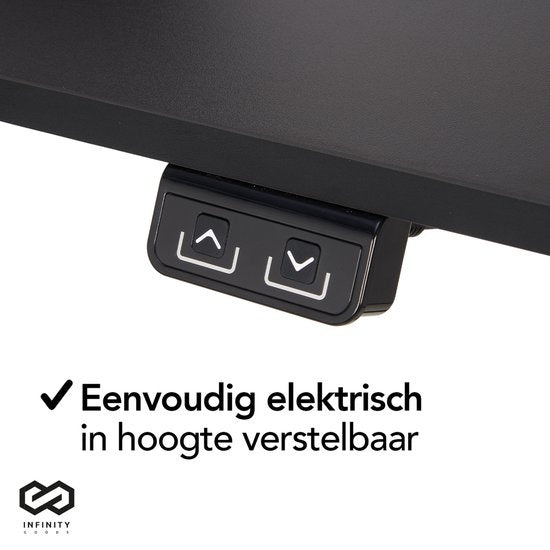 Infinity Goods Zit Sta Bureau - Elektrisch Verstelbaar In Hoogte - 120 x 60 CM - Zwart