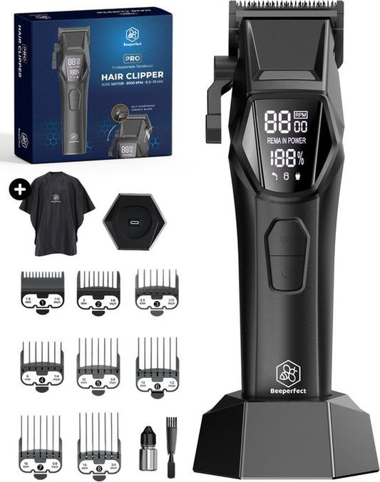 Professionele Draadloze Tondeuse - Beeperfect® - Tondeuse Mannen Hoofdhaar - Haartrimmer - Kapper Haar Machine - Haartondeuse - Trimmer Baard - Trimapparaat - Barber Hair Clipper - Kapper Trimmer - 0.5-19MM