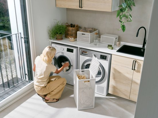 Curver Kaya Wasmand met deksel - 60L - 38x29x58,5 cm - Wit