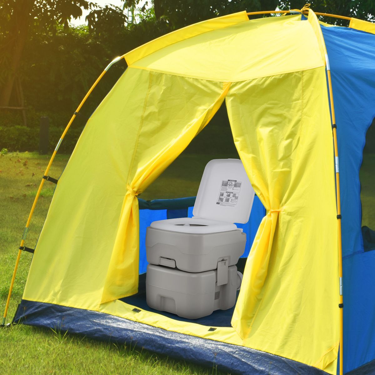 Coast Draagbaar Toilet - 20L Afvaltank - Spoelpomp - Grijs