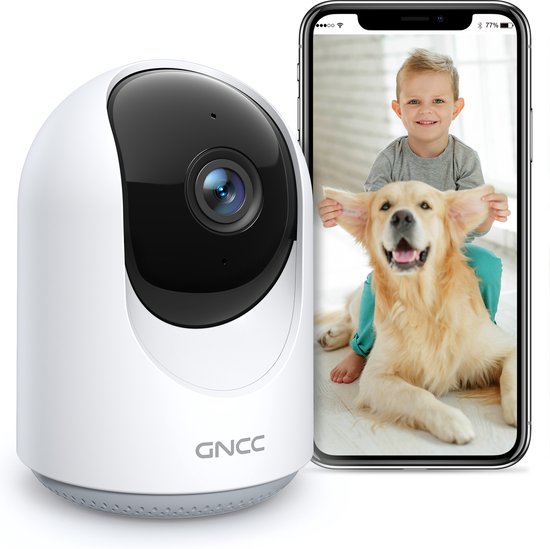 GNCC P1 Wifi Babyfoon met Camera - Met App - 1080P - Bidirectionele Audio - Super IR Nachtzicht - Bewegingsdetectie - Sirene - Wit