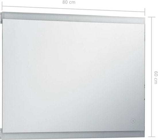 vidaXL - Badkamerspiegel - LED - met - aanraaksensor - 80x60 - cm