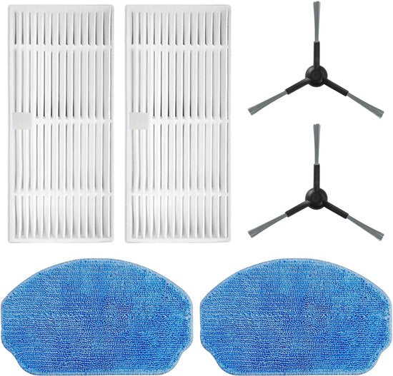 Ecopulse onderdelen - 2x Mop - 2x Borstel - 2x Filters - Robotstofzuiger - Skoov