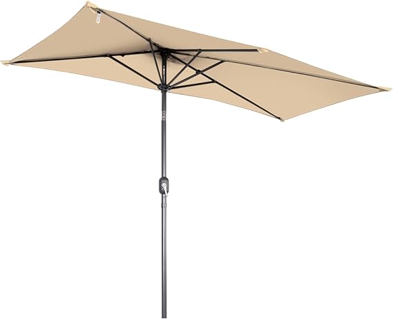 Angel Living Vierkante Tuinparasol 2,5 x 1,3 m – Beige, Terracotta, Crème of Grijs – UV-bescherming UPF 50+