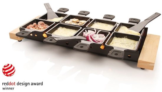 Boska Partyclette® XL - Raclette Grill Set - 8 Personen - Zwart - 48x18 cm