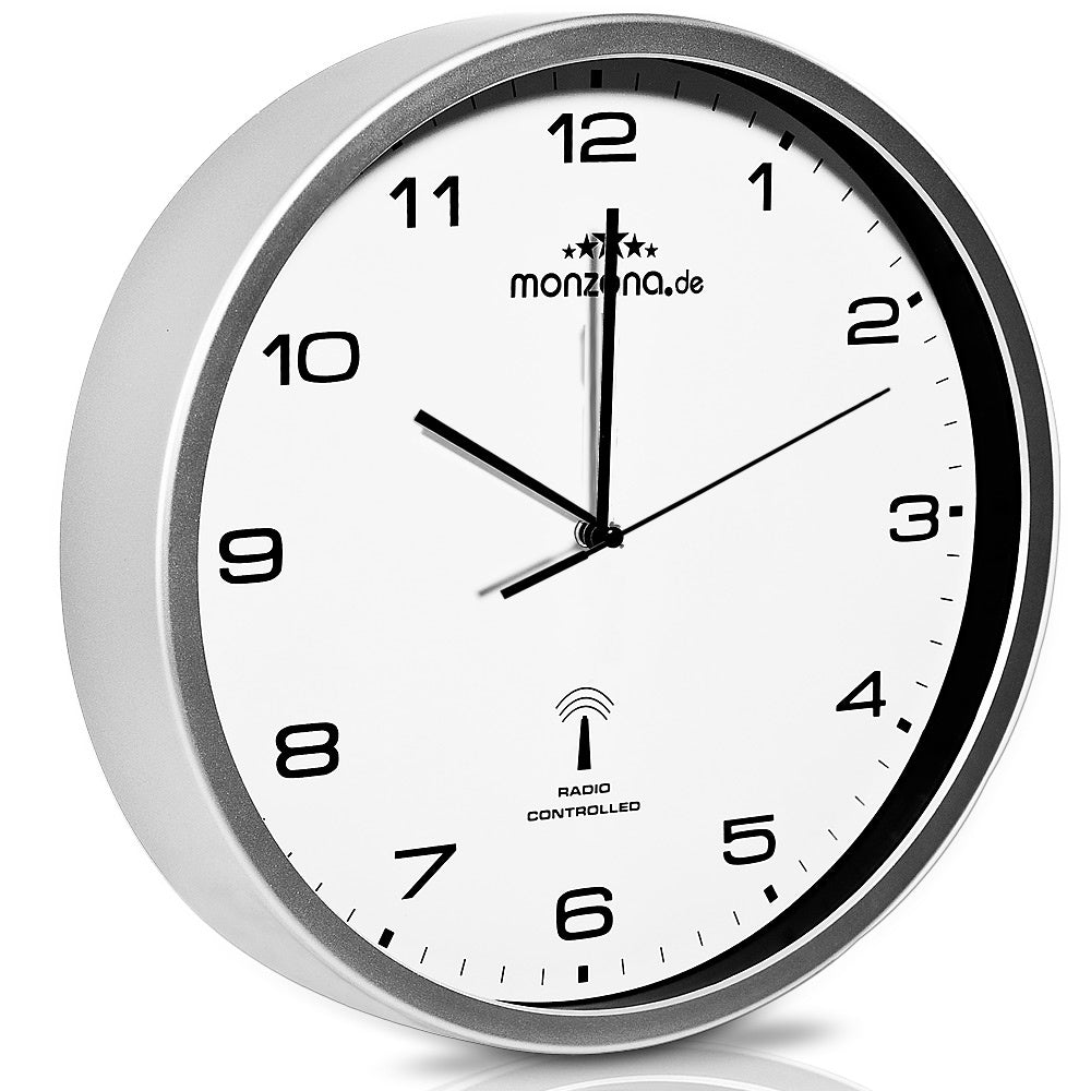 Monzana Wandklok radio Ø 31cm - wit/zilver