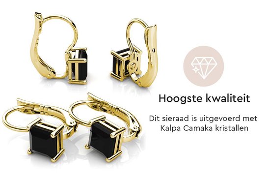 Yolora Dames Oorbellen met Kalpa Camaka Kristallen - Goudkleurig - 18K Geelgoud Verguld