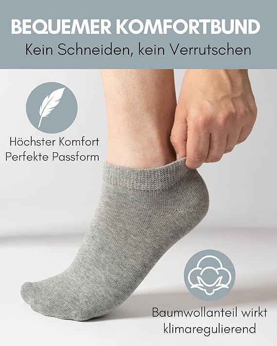 Heldenwerk Sneakersokken voor dames en heren 10 paar - Korte sokken met ademend katoen - Maat 35-38