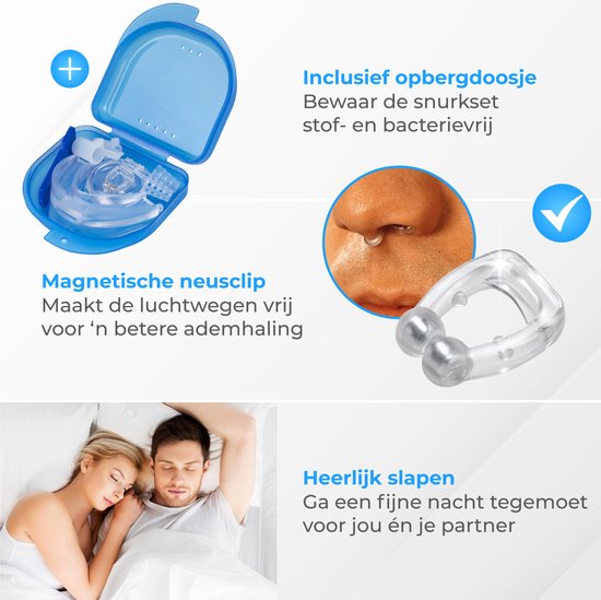 Nuvance - Anti Snurk Set - Anti Snurk Beugel - Neusspreiders - Neusclip - Snurkbeugel - Incl. eBook - Stop met Snurken - Betere Slaap