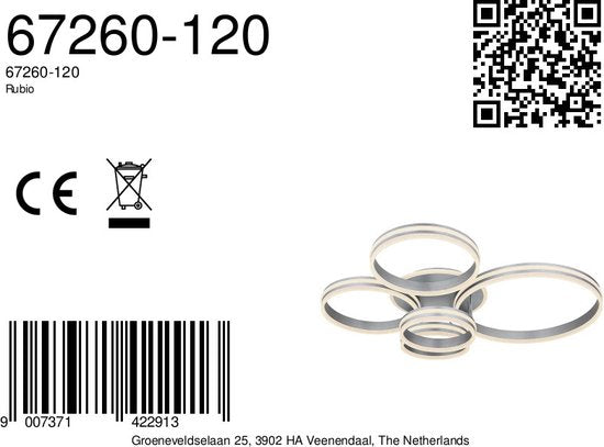 Globo plafonniere Rubio - grijs - metaal - 67260-120